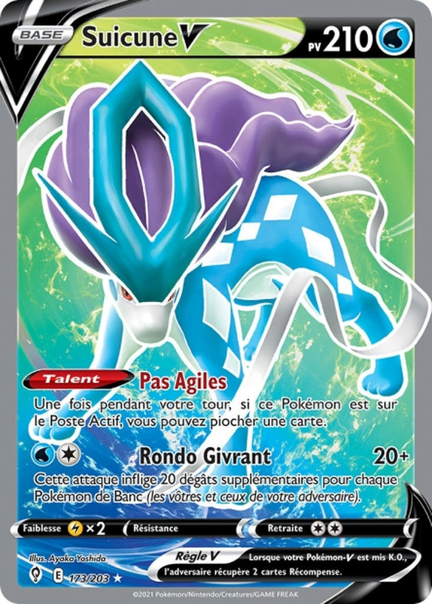 Suicune-V - EB07 173/203 - Évolution Céleste SWSH07 - Cartes Pokémon