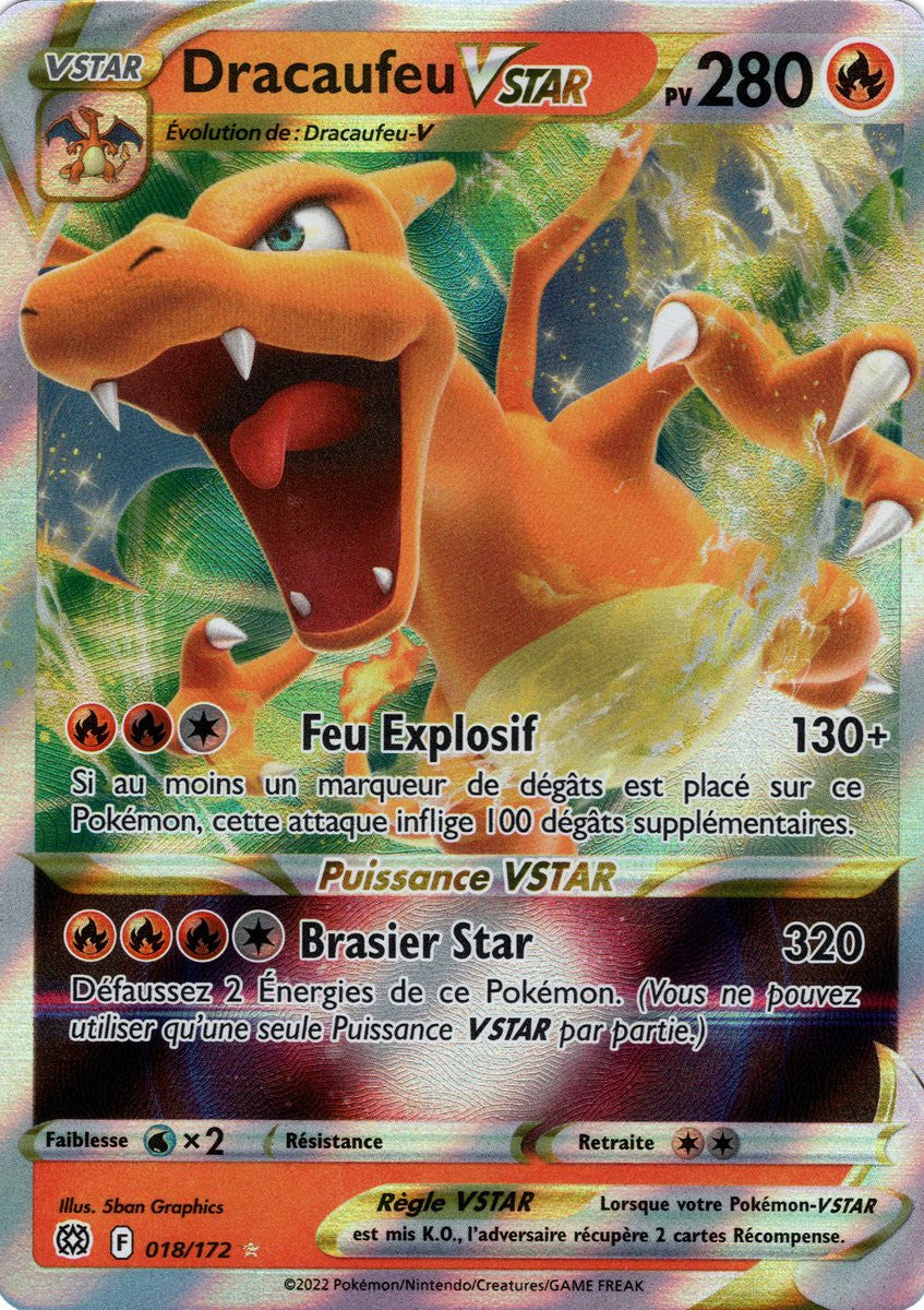Dracaufeu VSTAR - EB09 018/172 - Stars Étincelantes SWSH09 - Cartes Pokémon