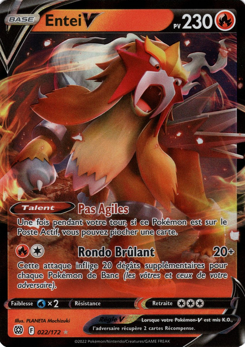 Entei V - EB09 022/172 - Stars Étincelantes SWSH09 - Cartes Pokémon