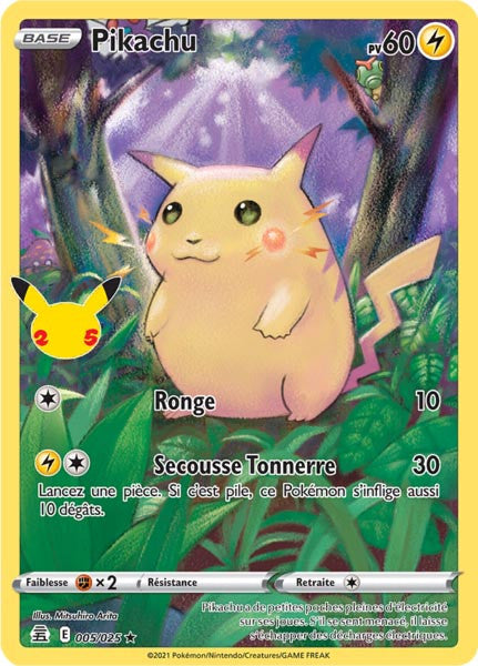 Pikachu - EB07.5 005/025 - Célébrations 25ans SWSH07.5 - Cartes Pokémon
