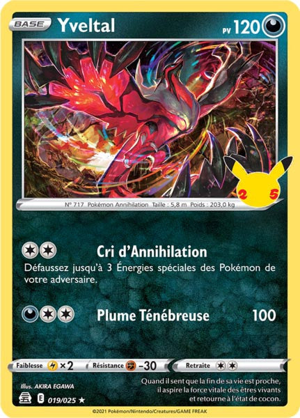 Yveltal - EB07.5 019/025 - Célébrations 25ans SWSH07.5 - Cartes Pokémon