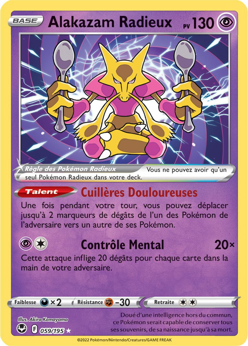 Alakazam Radieux - 059/195 - Ultra Rare - Carte Pokémon Tempête Argentée EB12