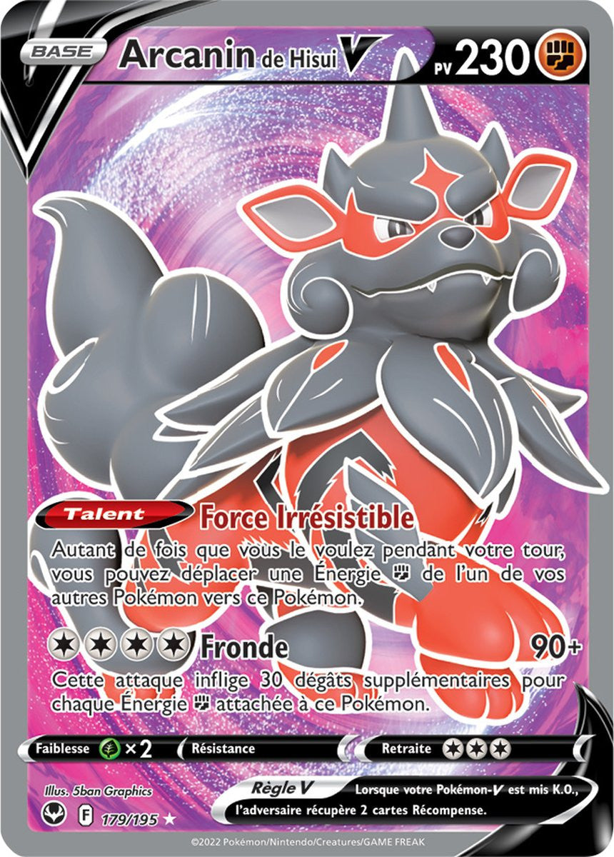 Arcanin de Hisui V - 179/195 - Ultra Rare Full Art - Carte Pokémon Tempête Argentée EB12