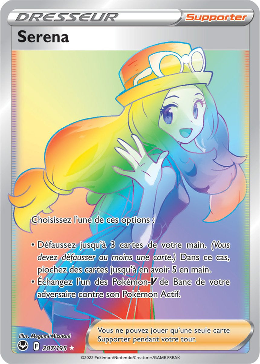Serena - 207/195 - Dresseur Arc en Ciel Secrète Rare - Carte Pokémon Tempête Argentée EB12