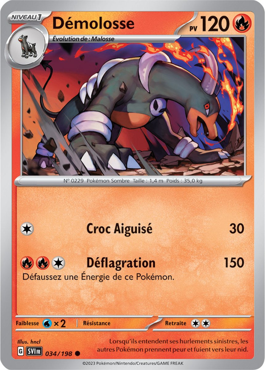 Démolosse - 034/198 - Carte Pokémon Écarlate et Violet EV01