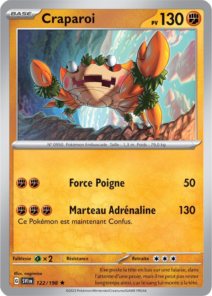 Craparoi - 122/198 - Carte Pokémon Écarlate et Violet EV01