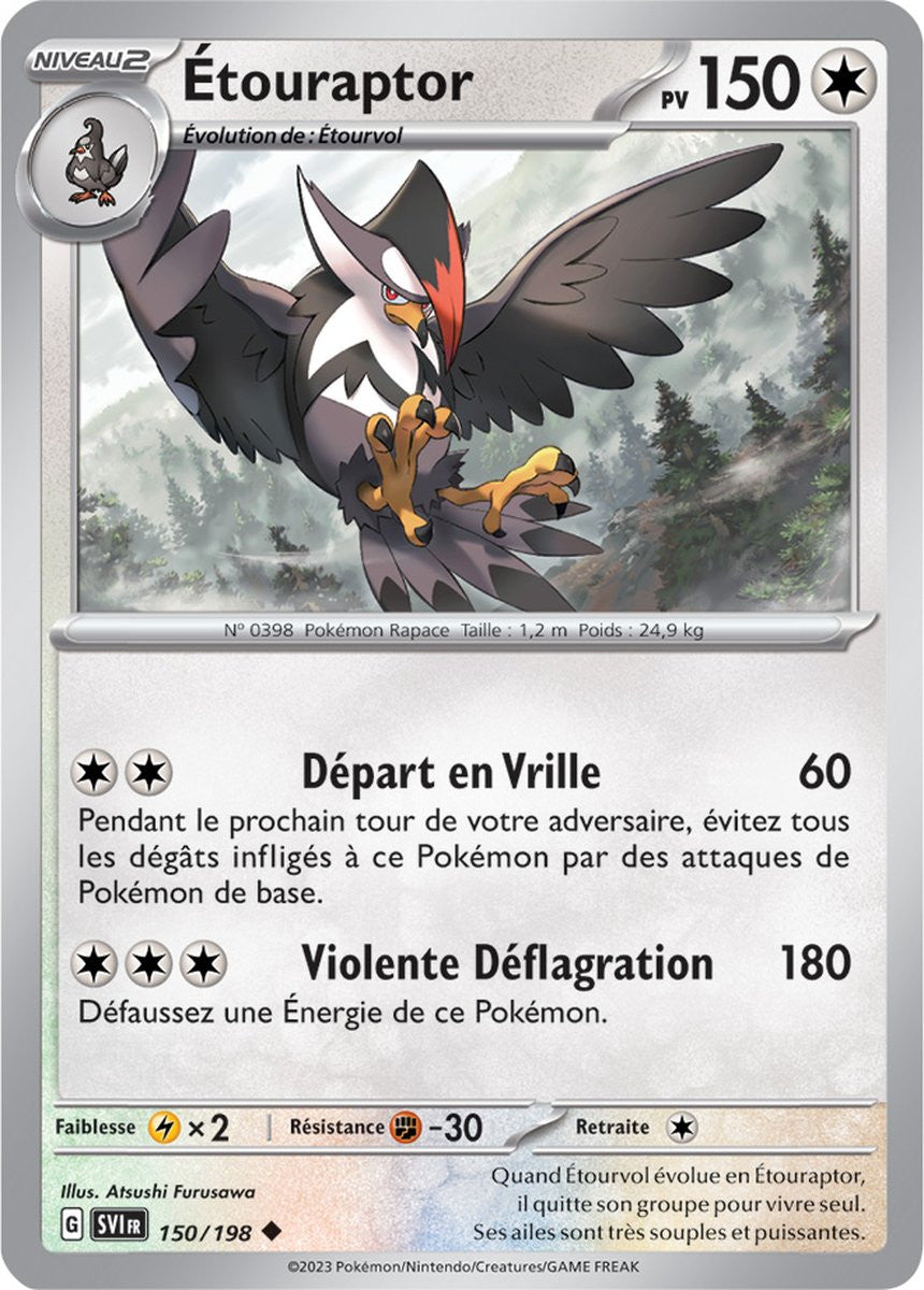 Étouraptor - 150/198 - Carte Pokémon Écarlate et Violet EV01
