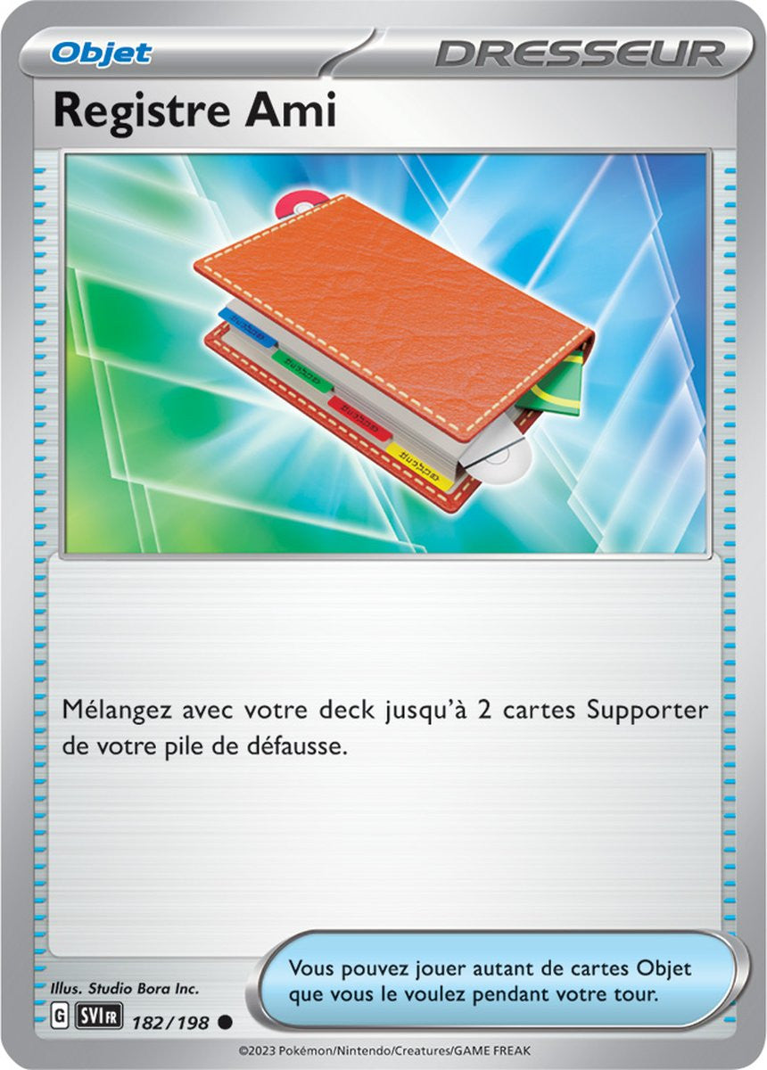 Registre Ami - 182/198 - Carte Pokémon Écarlate et Violet EV01
