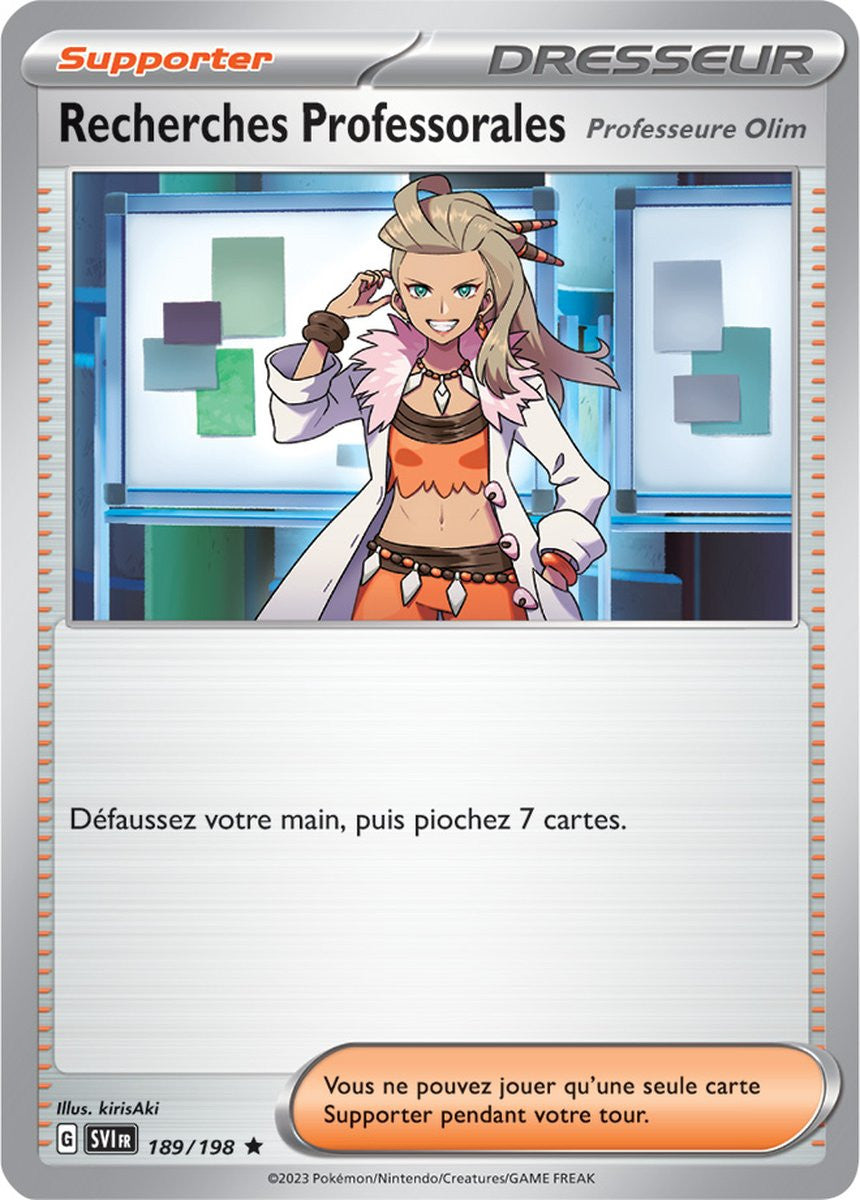 Recherches Professorales - 189/198 - Carte Pokémon Écarlate et Violet EV01