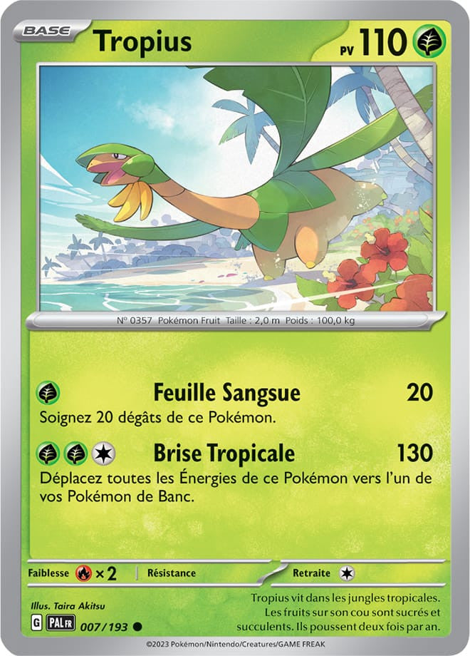 Tropius - 007/193 - Carte Pokémon Évolutions à Paldea EV02