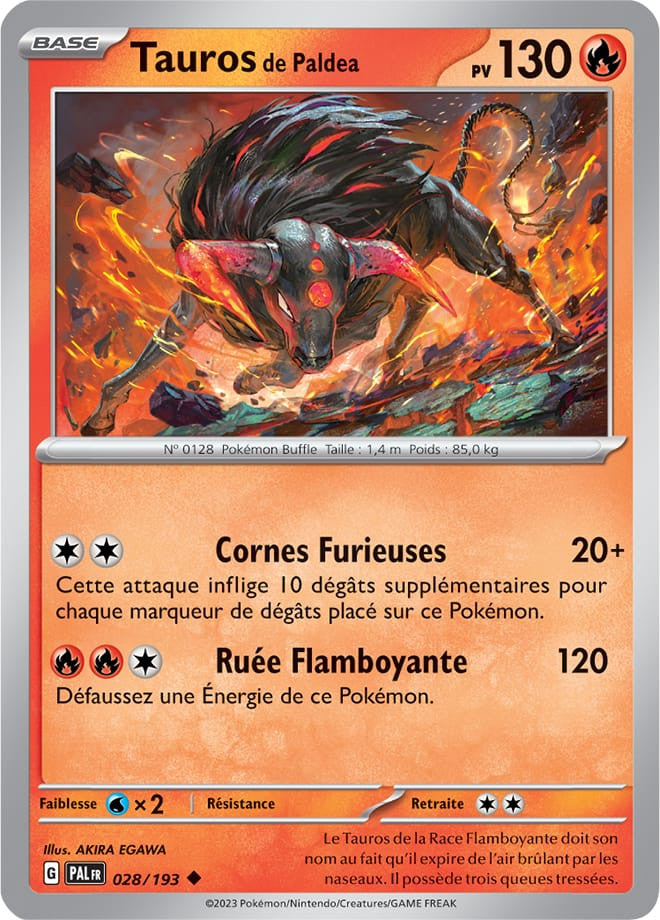 Tauros de Paldea - 028/193 - Carte Pokémon Évolutions à Paldea EV02