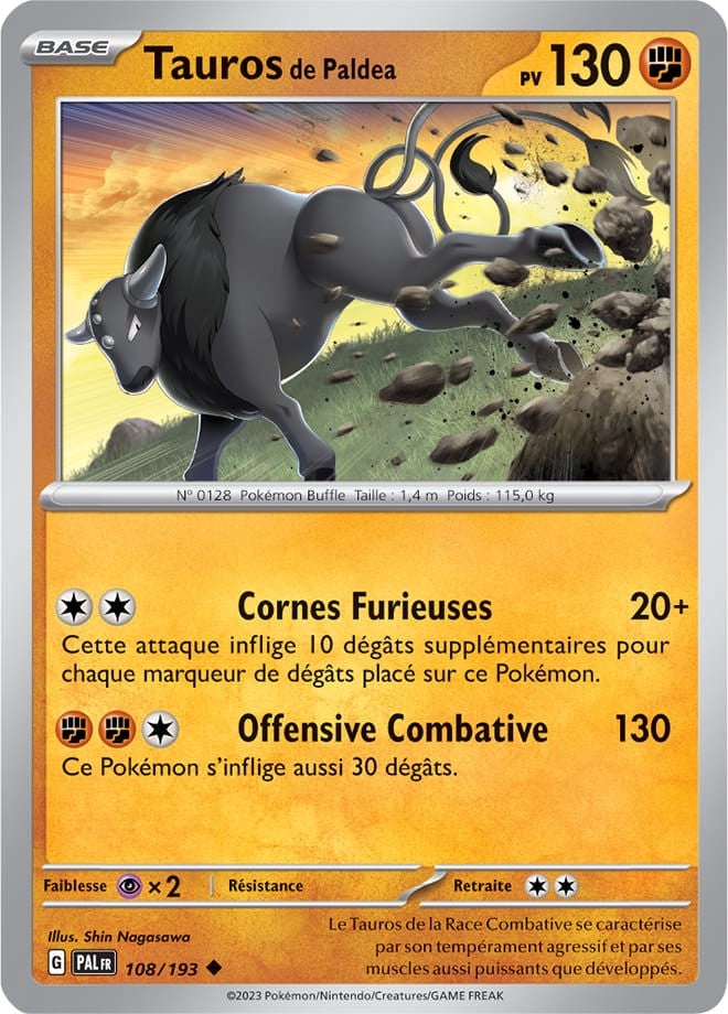 Tauros de Paldea - 108/193 - Carte Pokémon Évolutions à Paldea EV02