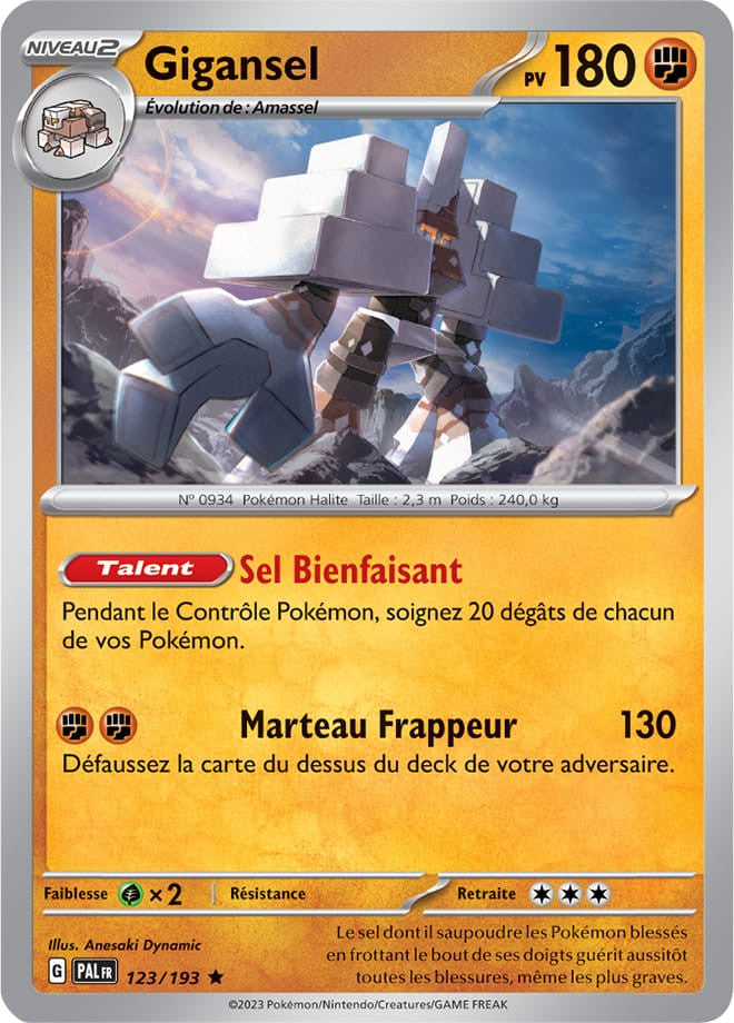 Gigansel - 123/193 - Carte Pokémon Évolutions à Paldea EV02