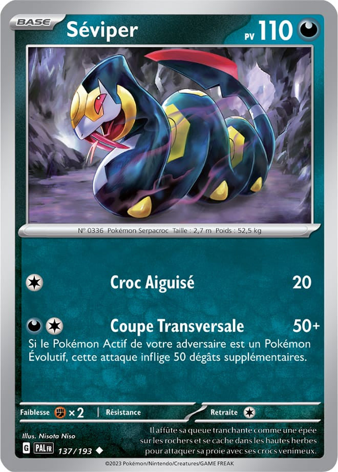 Séviper - 137/193 - Carte Pokémon Évolutions à Paldea EV02