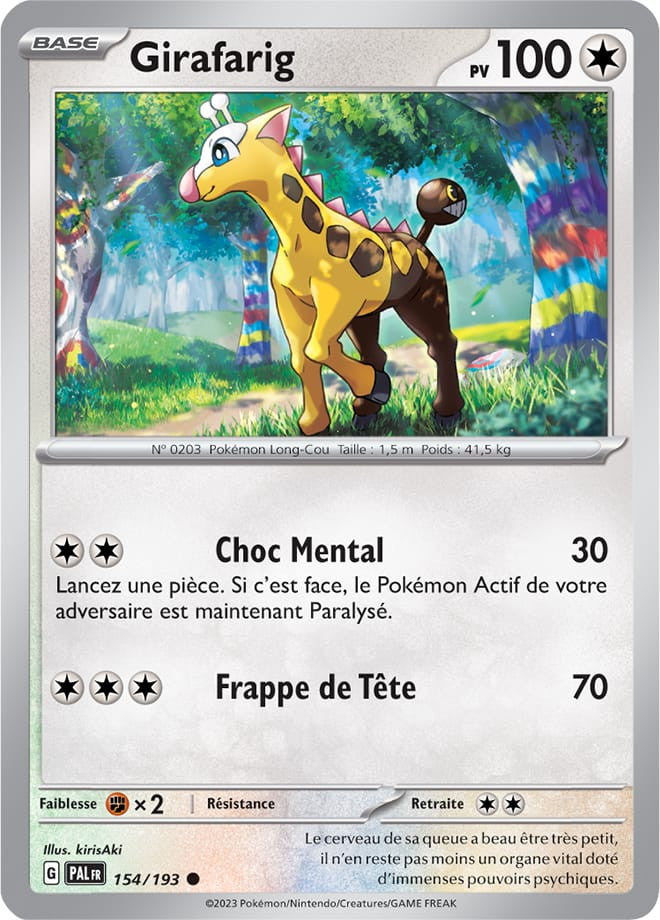 Girafarig - 154/193 - Carte Pokémon Évolutions à Paldea EV02