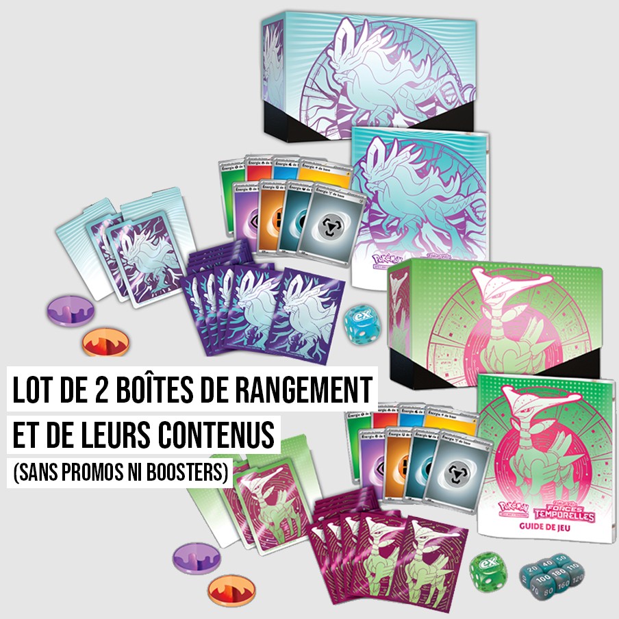 Pokémon - Deck Case & Accessoires Coffret Dresseur d'Élite EV5 Forces Temporelles - Lot de 2