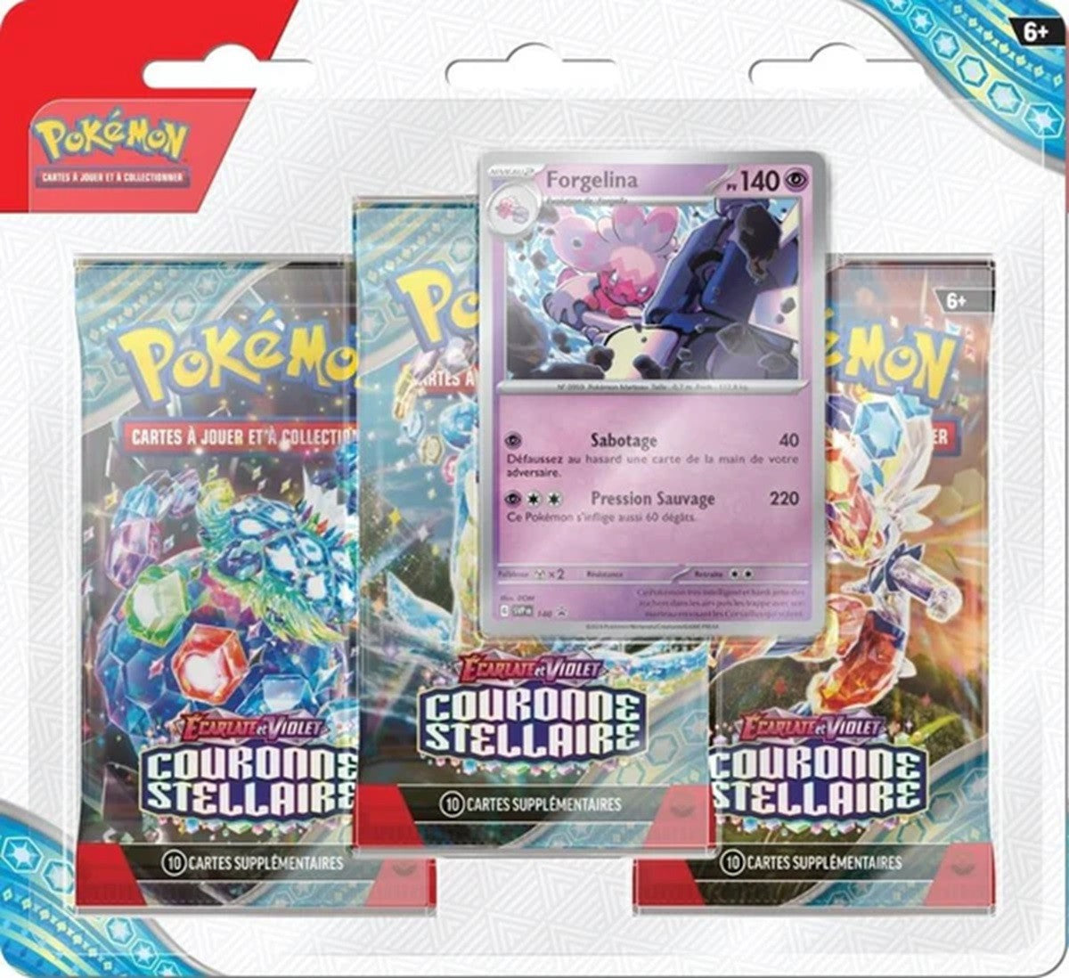 Pokémon JCC - Pack 3 Boosters Écarlate et Violet 07 : Couronne Stellaire - Forgelina