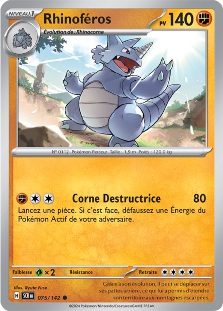 Rhinoféros - 075/142 - Pokémon - Couronne Stellaire