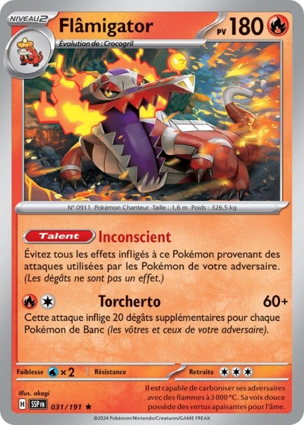 Flâmigator (SSP 031/191) - Carte Pokémon Étincelles Déferlantes EV08