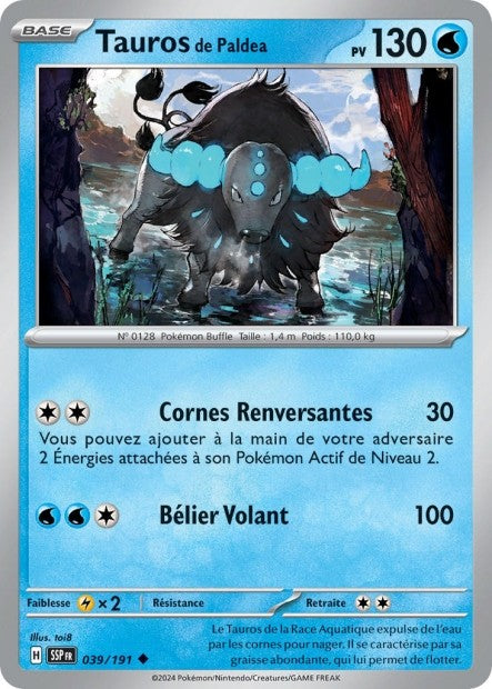 Tauros de Paldea (SSP 039/191) - Carte Pokémon Étincelles Déferlantes EV08