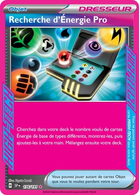 Recherche d'Énergie Pro (SSP 176/191) - Carte Pokémon Étincelles Déferlantes EV08