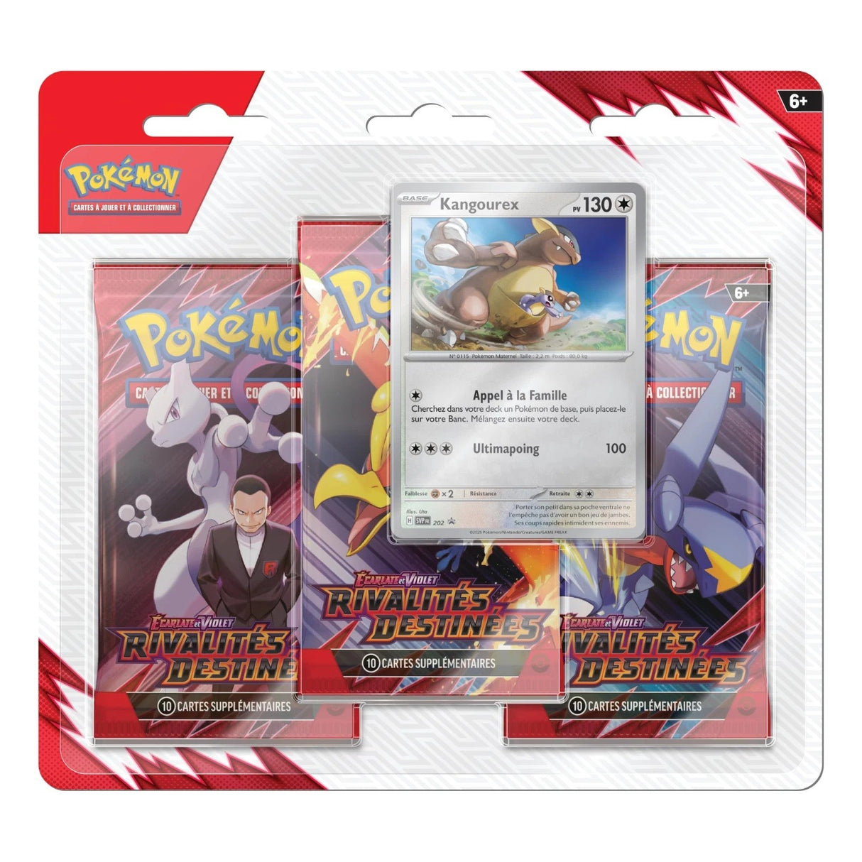 Tri Pack de 3 Boosters EV10 Rivalités Destinées : Kangourex - Pokémon