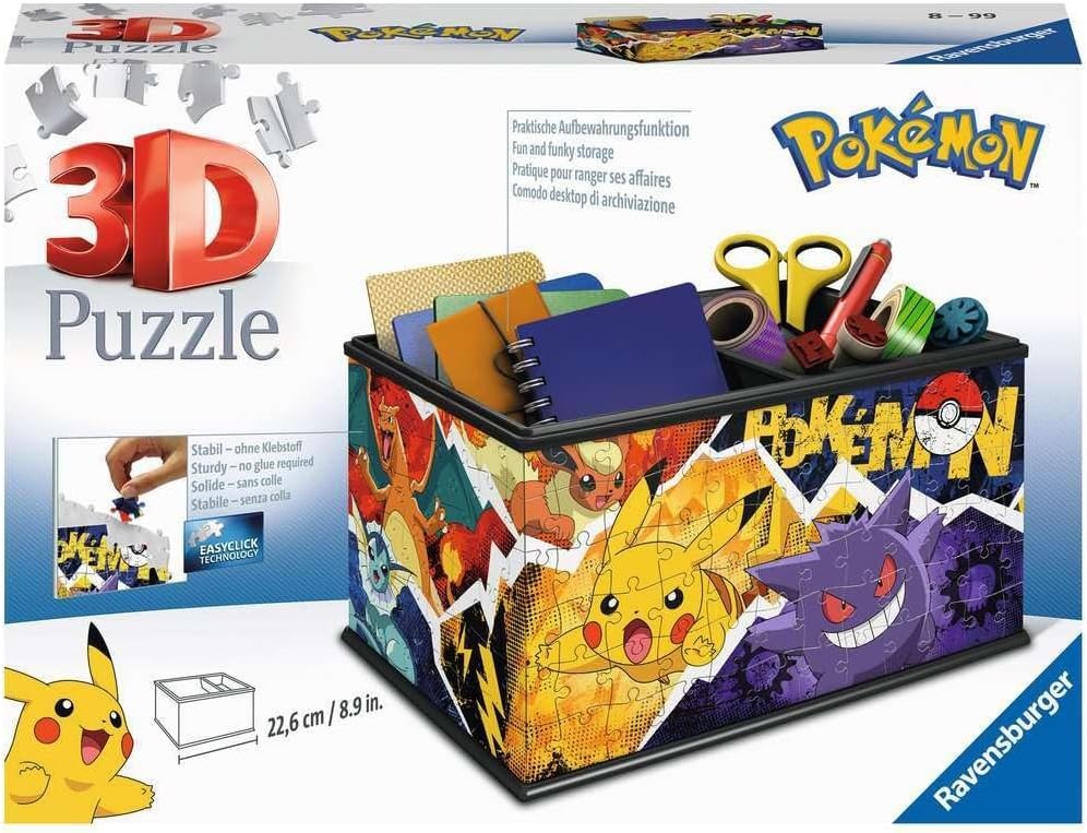 Pokémon - Puzzle 3D Boite de Rangement Pot à Crayons 216 pièces - Pokémon - Ravensburger