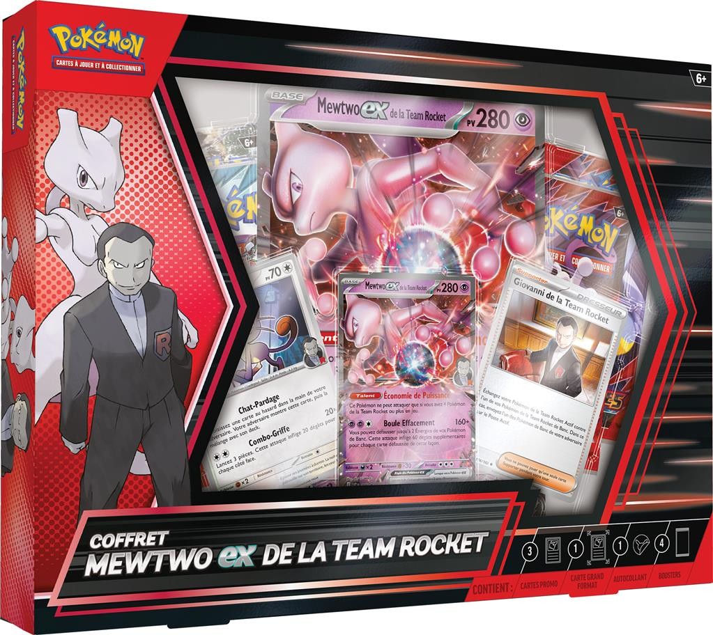 Pokémon - Coffret Mewtwo Ex de la Team Rocket (Juin 2025)