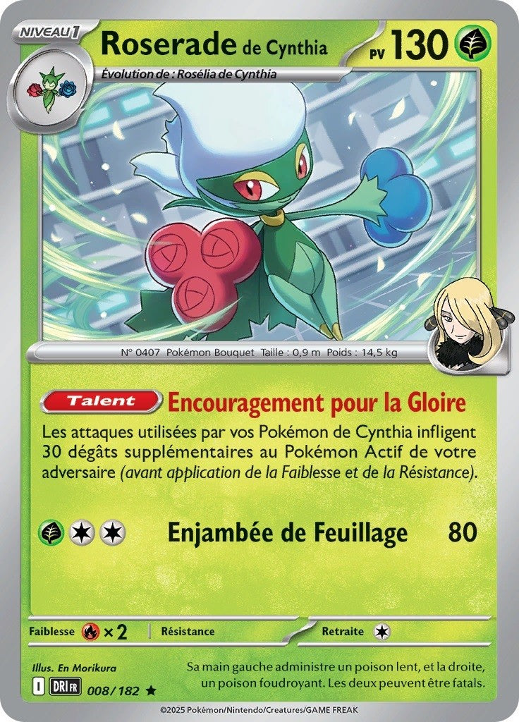 Roserade de Cynthia (DRI 008) - Rivalités Destinées - Carte Pokémon