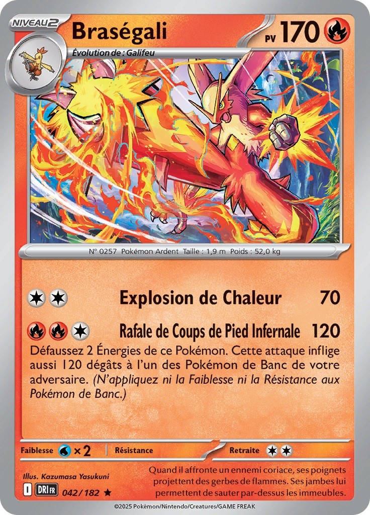 Braségali (DRI 042) - Rivalités Destinées - Carte Pokémon