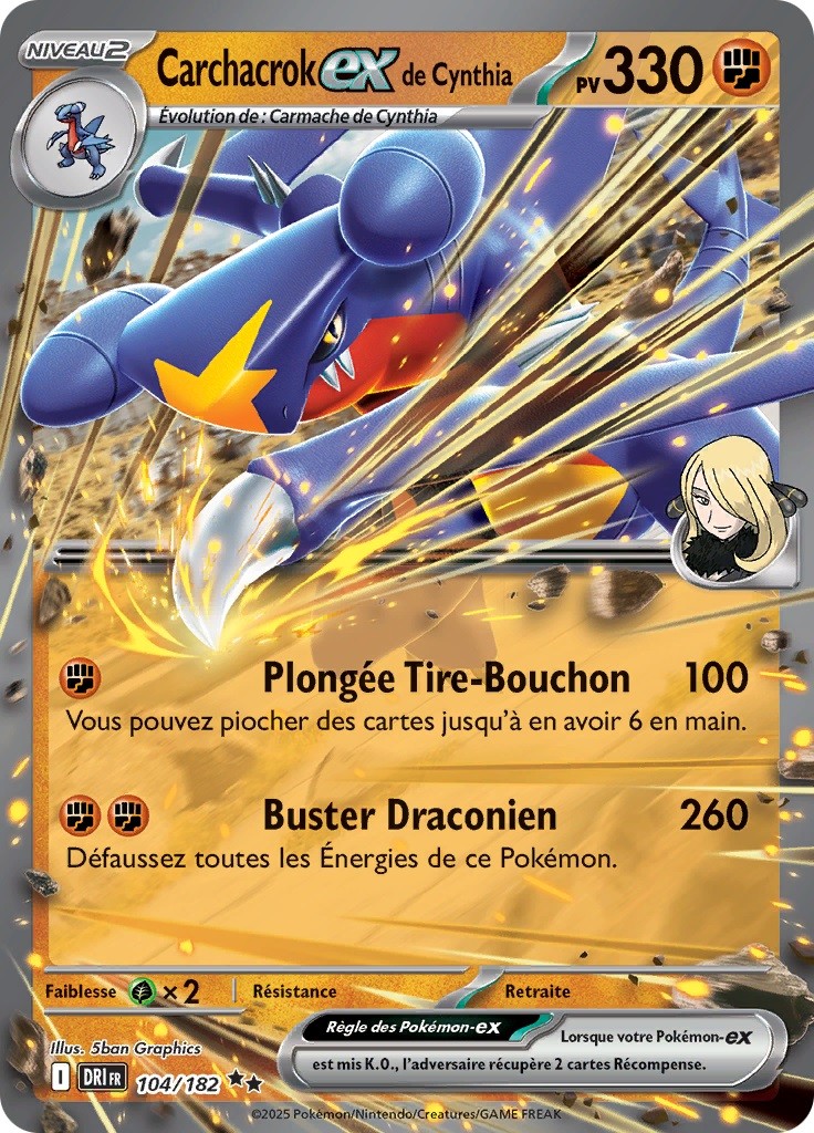 Carchacrok ex de Cynthia (DRI 104) - Rivalités Destinées - Carte Pokémon