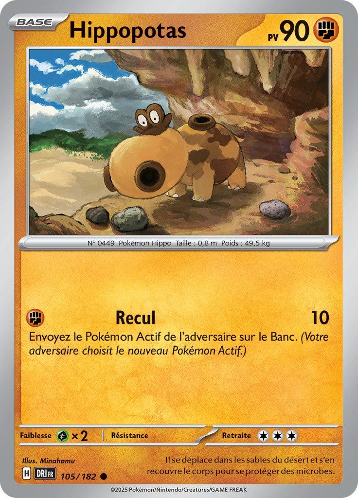 Hippopotas (DRI 105) - Rivalités Destinées - Carte Pokémon