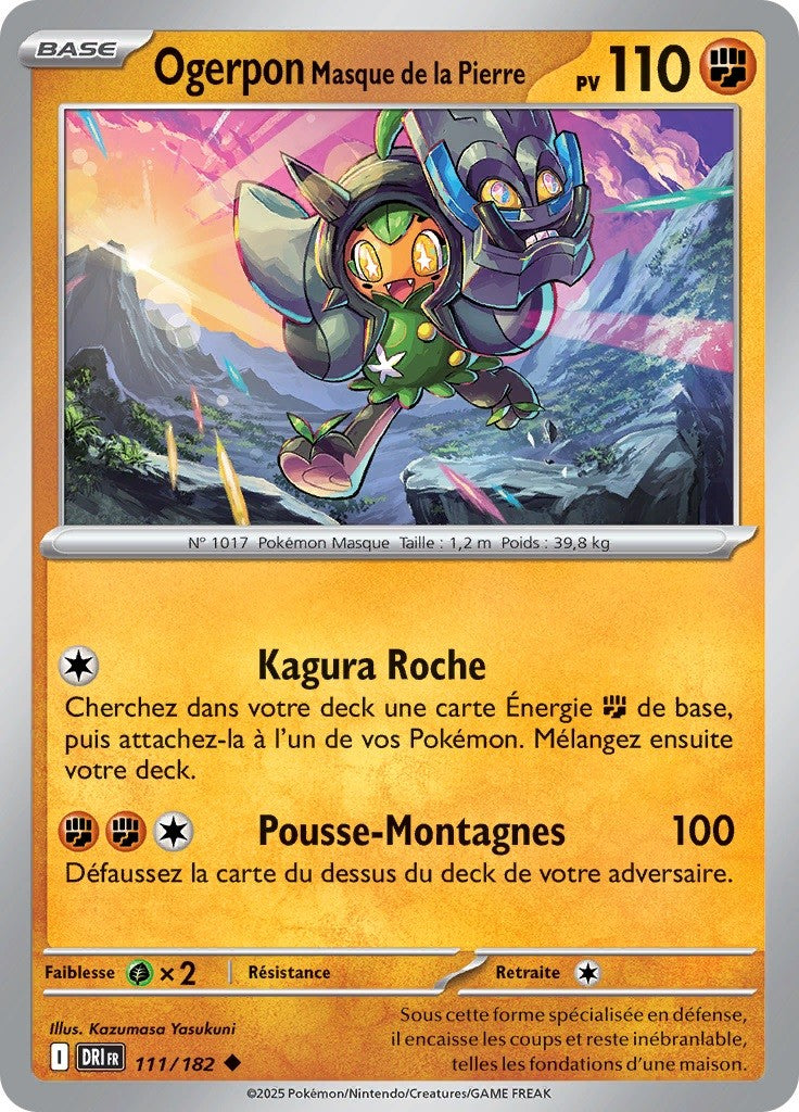 Ogerpon Masque de la Pierre (DRI 111) - Rivalités Destinées - Carte Pokémon