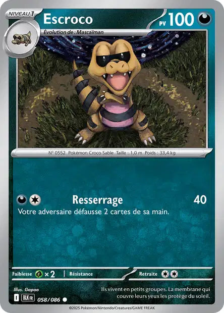 Escroco (BLK 058) - Foudre Noire - Carte Pokémon EV10.5