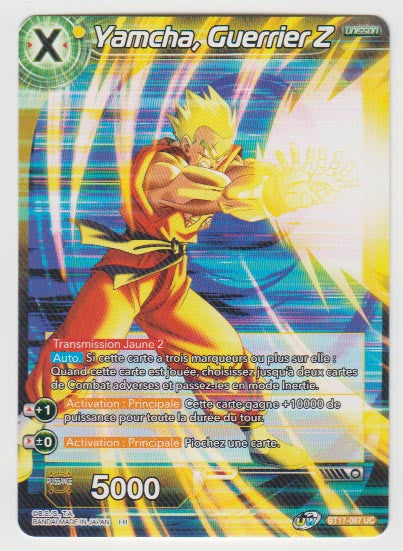 B17-087 Yamcha, Guerrier Z - Cartes Dragon Ball Super