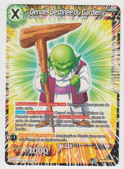 B17-089 Dendé, Destinée du Gardien - Cartes Dragon Ball Super