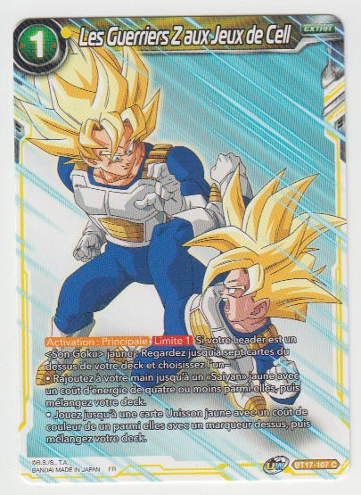 B17-107 Les Guerriers Z aux Jeux de Cell - Cartes Dragon Ball Super