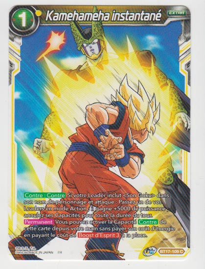 B17-109 Kamehameha instantané - Cartes Dragon Ball Super