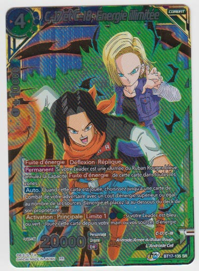 B17-135 C-17 et C-18, Énergie illimitée - Cartes Dragon Ball Super