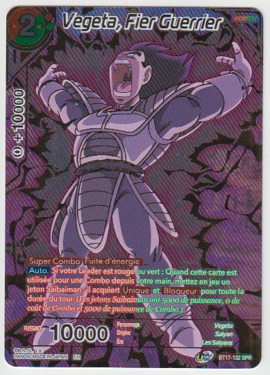 B17-132 SPR Vegeta, Fier Guerrier - Cartes Dragon Ball Super