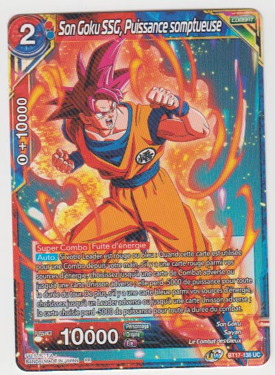 B17-138 Son Goku SSG, Puissance somptueuse - Cartes Dragon Ball Super