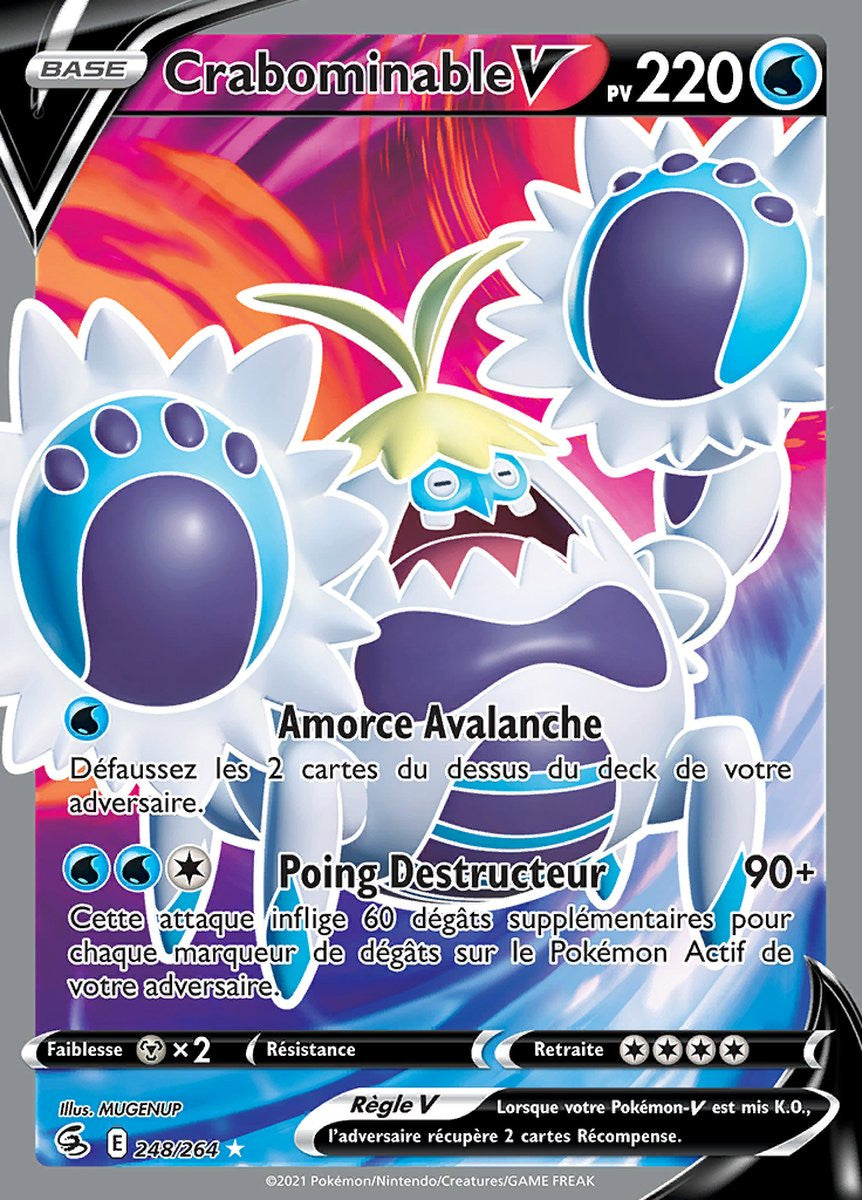 Crabominable V - EB08 248/264 - Poing de Fusion SWSH08 - Cartes Pokémon