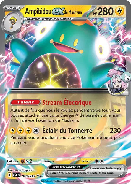 Ampibidou ex de Mashynn (ASC 070/217) - ME02.5 Héros Transcendants - Carte Pokémon