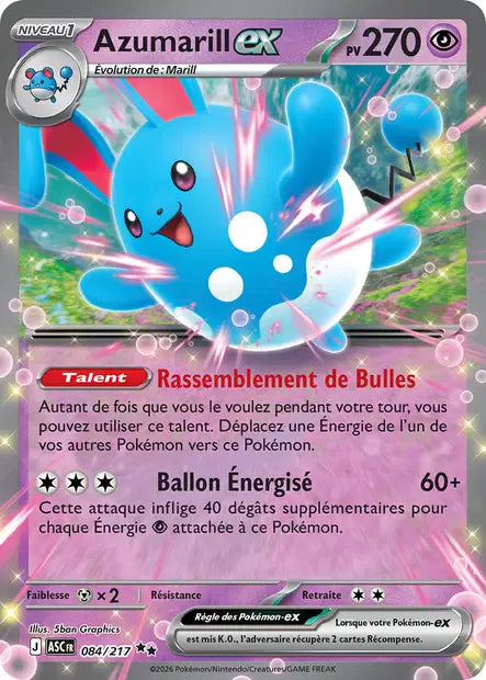 Azumarill ex (ASC 084/217) - ME02.5 Héros Transcendants - Carte Pokémon
