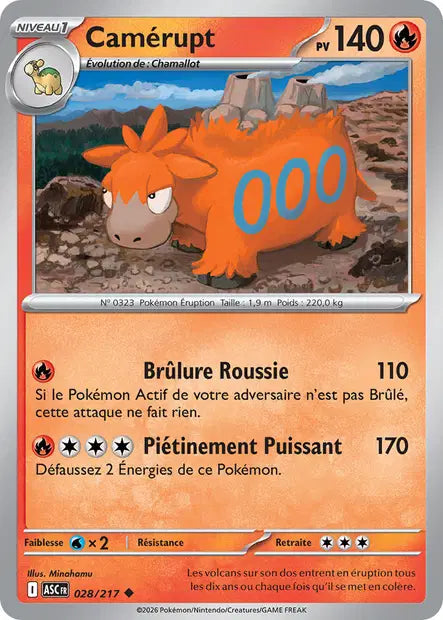 Camérupt (ASC 028/217) - ME02.5 Héros Transcendants - Carte Pokémon