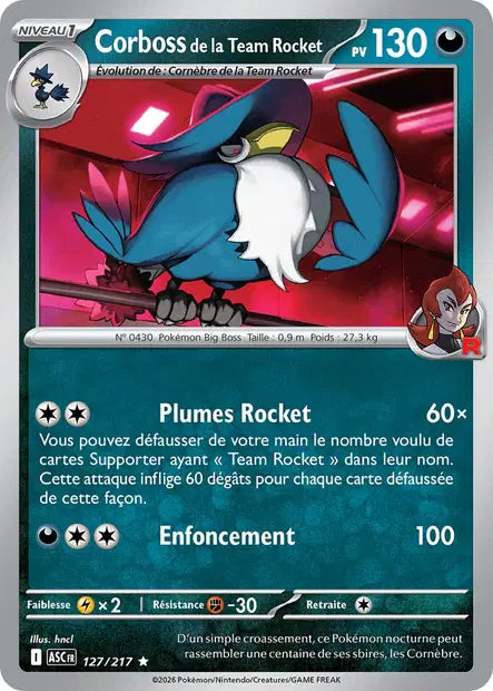 Corboss de la Team Rocket (ASC 127/217) - ME02.5 Héros Transcendants - Carte Pokémon