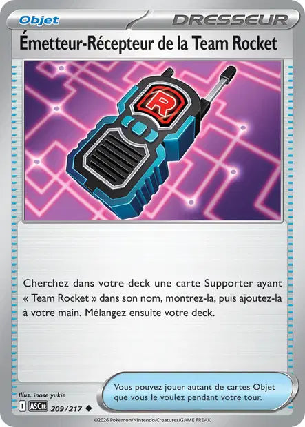 Émetteur-Récepteur de la Team Rocket (ASC 209/217) - ME02.5 Héros Transcendants - Carte Pokémon