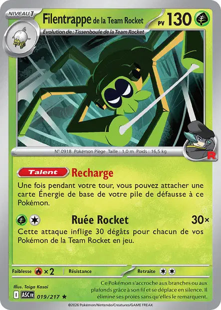Filentrappe de la Team Rocket (ASC 019/217) - ME02.5 Héros Transcendants - Carte Pokémon