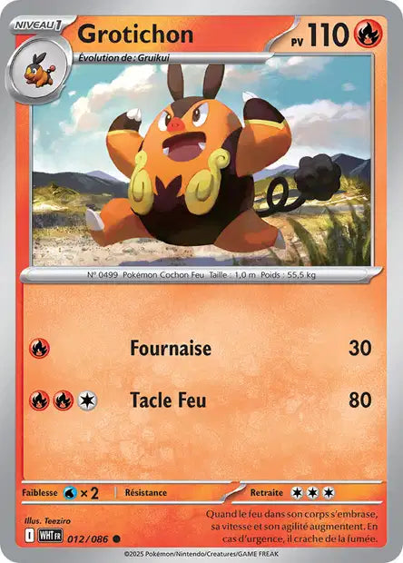Grotichon (WHT 012/086) - Flamme Blanche - Carte Pokémon EV10.5
