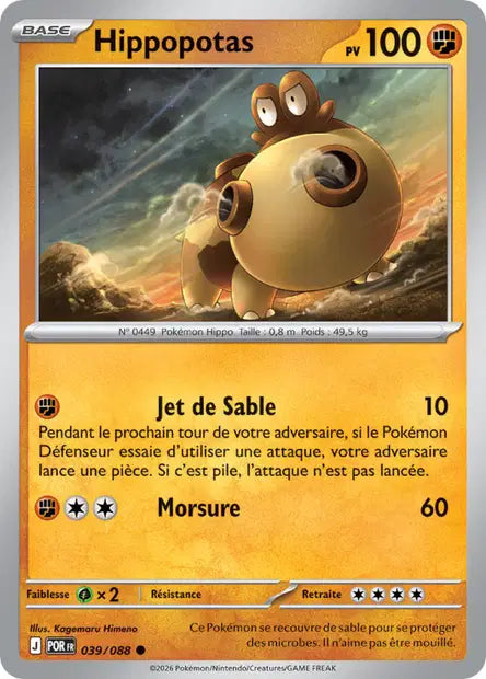 Hippopotas (POR 039/088) - ME03 Équilibre Parfait - Carte Pokémon